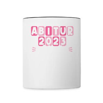 Eine echte Legende verlässt Gelände Abi 2023 - Tasse zweifarbig - Weiß/Schwarz - Vorne