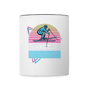 Sportbekleidung Skifahrer Ski Lifestyle Winter Ges - Tasse zweifarbig - Weiß/Schwarz - Vorne