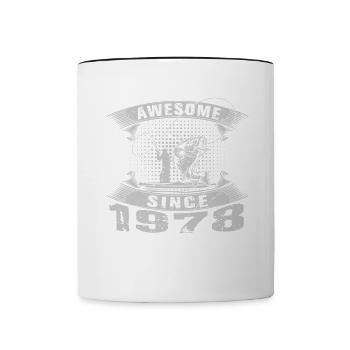 Génial depuis 1978. Angel, anniversaire du pêcheur - Mug contrasté - blanc/noir - Devant