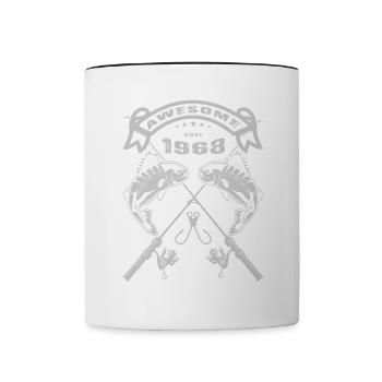 Awesome since 1968. Angel, Angler's Birthday - Contrasting Mug - white/black - Front