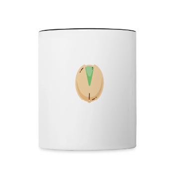Lustige Pistazienliebhaber Pistazie - Tasse zweifarbig - Weiß/Schwarz - Vorne