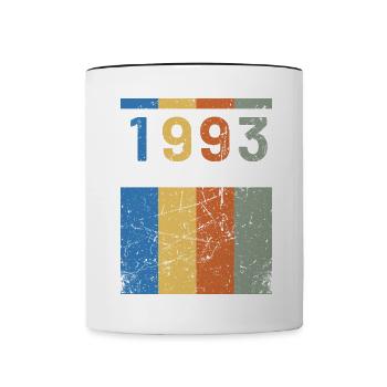 30 ans né en 1993 rétro 30e anniversaire - Mug contrasté - blanc/noir - Devant