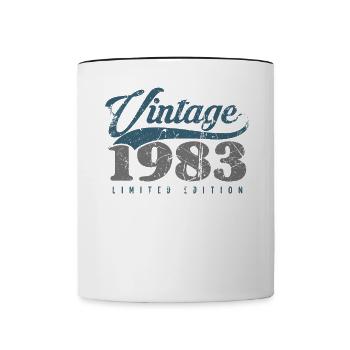 40 ans né en 1983 rétro 40e anniversaire - Mug contrasté - blanc/noir - Devant
