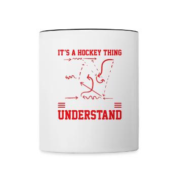 Hockey Player Ice Hockey Goalie Lifestyle Sports - Contrasting Mug - white/black - Front