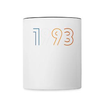 30 ans né en 1993 rétro 30e anniversaire - Mug contrasté - blanc/noir - Devant