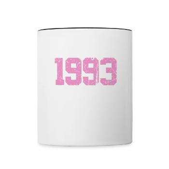 30 ans né en 1993 rétro 30e anniversaire - Mug contrasté - blanc/noir - Devant