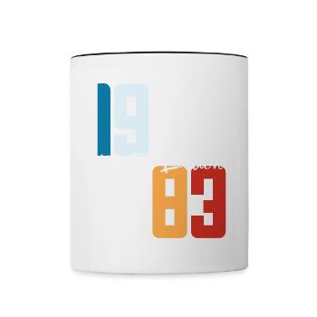 40 ans né en 1983 rétro 40e anniversaire - Mug contrasté - blanc/noir - Devant
