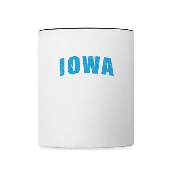 Iowa États-Unis Amérique État - Mug contrasté - blanc/noir - Devant