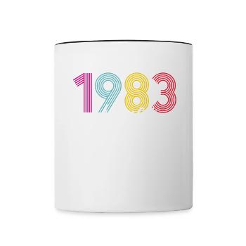 40 ans né en 1983 rétro 40e anniversaire - Mug contrasté - blanc/noir - Devant