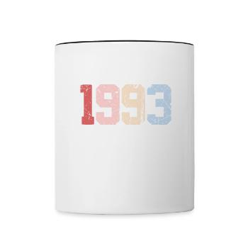 30 ans né en 1993 rétro 30e anniversaire - Mug contrasté - blanc/noir - Devant
