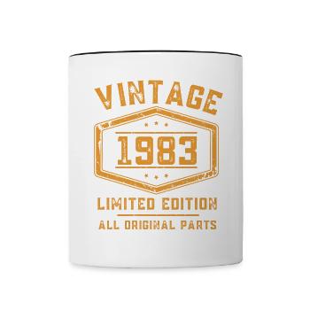 40 ans né en 1983 rétro 40e anniversaire - Mug contrasté - blanc/noir - Devant