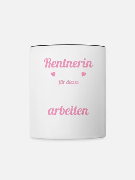 Rente Ruhestand Abschied Kollegin Rentnerin 2023 - Tasse zweifarbig - Weiß/Schwarz