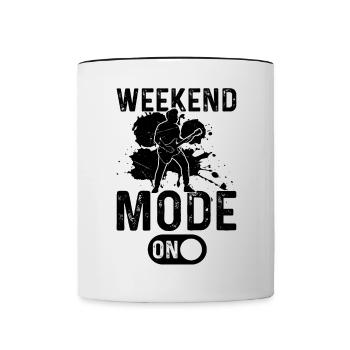 Weekend Mode On - Bass Guitarist Bass Guitar Playe - Tasse zweifarbig - Weiß/Schwarz - Vorne