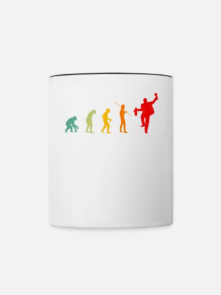 Evolution Aperitif lustiges Geschenk Mann - Tasse zweifarbig - Weiß/Schwarz