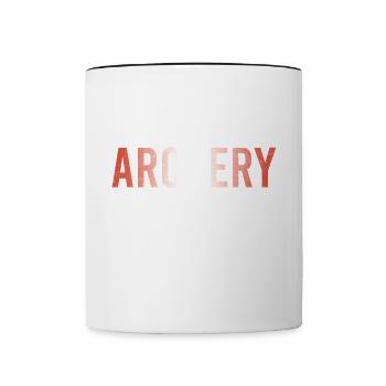 Bogensport Bogenschütze Bogenschießen Pfeil Bogen - Tasse zweifarbig - Weiß/Schwarz - Vorne
