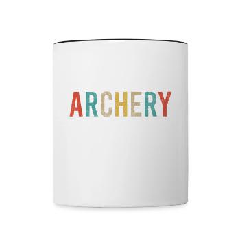 Bogensport Bogenschütze Bogenschießen Pfeil Bogen - Tasse zweifarbig - Weiß/Schwarz - Vorne