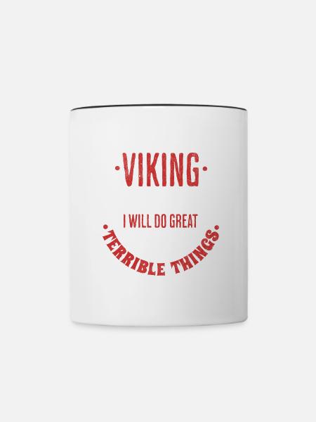 Wikinger Geschenk Spruch Nordmann - Tasse zweifarbig - Weiß/Schwarz