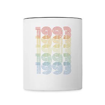 30 ans né en 1993 rétro 30e anniversaire - Mug contrasté - blanc/noir - Devant