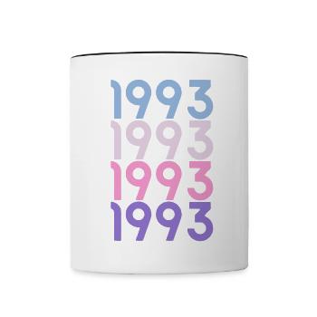 30 ans né en 1993 rétro 30e anniversaire - Mug contrasté - blanc/noir - Devant
