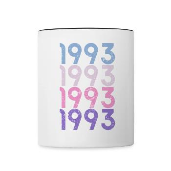 30 ans né en 1993 rétro 30e anniversaire - Mug contrasté - blanc/noir - Devant