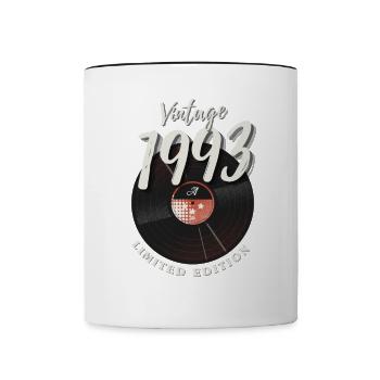 30 ans né en 1993 rétro 30e anniversaire - Mug contrasté - blanc/noir - Devant