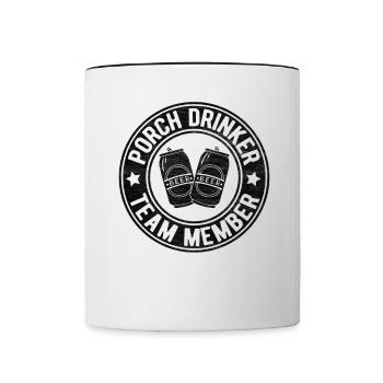 Porch Drinker Making Brewing Powered By Craft Beer - Mug contrasté - blanc/noir - Devant