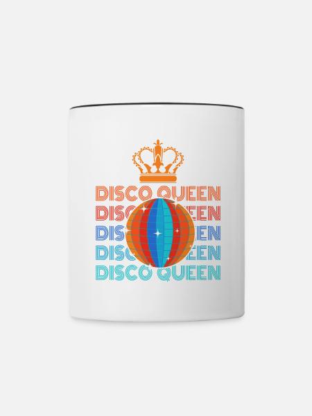 Retro Groovy Disco Vintage Club Lifestyles Party - Mug contrasté - blanc/noir