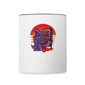 Arcade-Maschinen Spiel Lifes Retro Flipper Flipper - Tasse zweifarbig - Weiß/Schwarz - Vorne