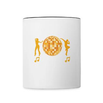 Retro Vintage Groovy Party Disco Ball Club Lifes - Contrasting Mug - white/black - Front