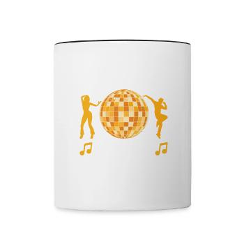 Groovy Disco Club Lifestyles Retro Vintage Party - Contrasting Mug - white/black - Front