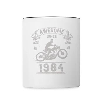 Awesome since 1984, biker 39th birthday - Contrasting Mug - white/black - Front