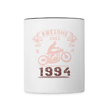 Awesome since 1994, biker 29th birthday - Contrasting Mug - white/black - Front