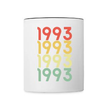 30 ans né en 1993 rétro 30e anniversaire - Mug contrasté - blanc/noir - Devant