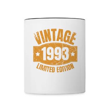 30 ans né en 1993 rétro 30e anniversaire - Mug contrasté - blanc/noir - Devant