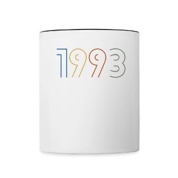 30 ans né en 1993 rétro 30e anniversaire - Mug contrasté - blanc/noir - Devant