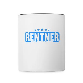 Rente 2023 Ruhestand Abschied Rentner 2023 - Tasse zweifarbig - Weiß/Schwarz - Vorne