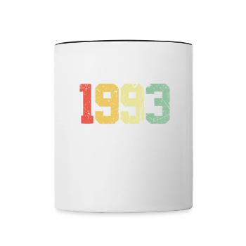 30 ans né en 1993 rétro 30e anniversaire - Mug contrasté - blanc/noir - Devant