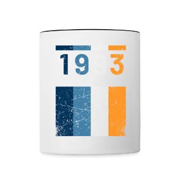 30 ans né en 1993 rétro 30e anniversaire - Mug contrasté - blanc/noir - Devant