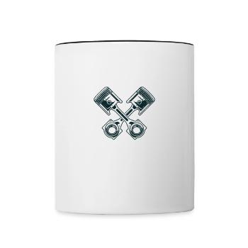 Citation mécanicien voiture moto cadeau, - Mug contrasté - blanc/noir - Devant