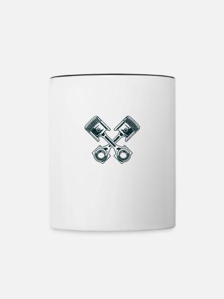 Mechaniker Spruch Auto Motorrad Geschenk, - Tasse zweifarbig - Weiß/Schwarz