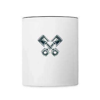 Mechaniker Spruch Auto Motorrad Geschenk, - Tasse zweifarbig - Weiß/Schwarz - Vorne