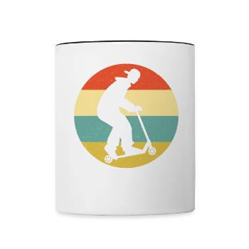 Scooter Stunt Scooter for Kids Retro - Contrasting Mug - white/black - Front