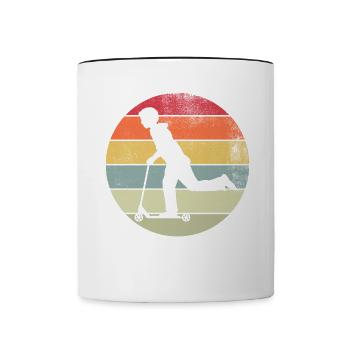Scooter Stunt Scooter for Kids Retro - Contrasting Mug - white/black - Front