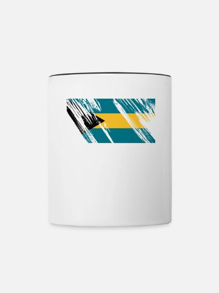 Bahamas Flagge - Tasse zweifarbig - Weiß/Schwarz