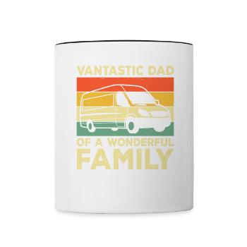 Papa qui travaille papa mode de vie conduit Minivan Geschen - Mug contrasté - blanc/noir - Devant