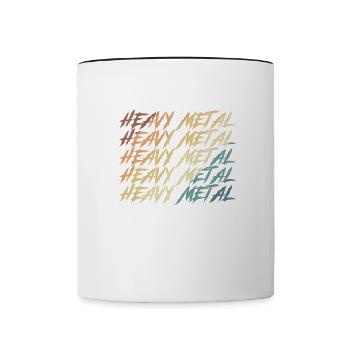 Heavy Metal Headbanging Band Genre - Contrasting Mug - white/black - Front