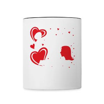 Petite amie, petit ami, homme, partenaire de la Saint-Valentin - Mug contrasté - blanc/noir - Devant