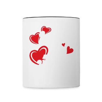 Petite amie, petit ami, homme, partenaire de la Saint-Valentin - Mug contrasté - blanc/noir - Devant
