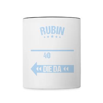 40 verheiratet Rubin Hochzeit 40.Hochzeitstag - Tasse zweifarbig - Weiß/Schwarz - Vorne