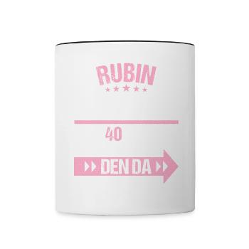40 verheiratet Rubin Hochzeit 40.Hochzeitstag - Tasse zweifarbig - Weiß/Schwarz - Vorne